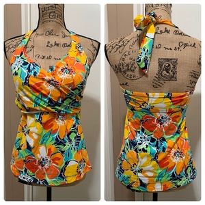 Lands End Women's Swimsuit Halter Tankini Top 8